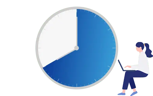 時計と作業をする人