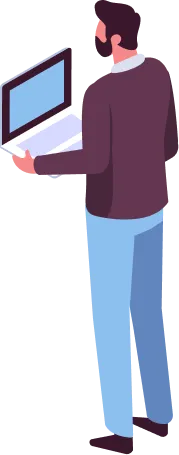 パソコンを操作するエンジニアのイラスト